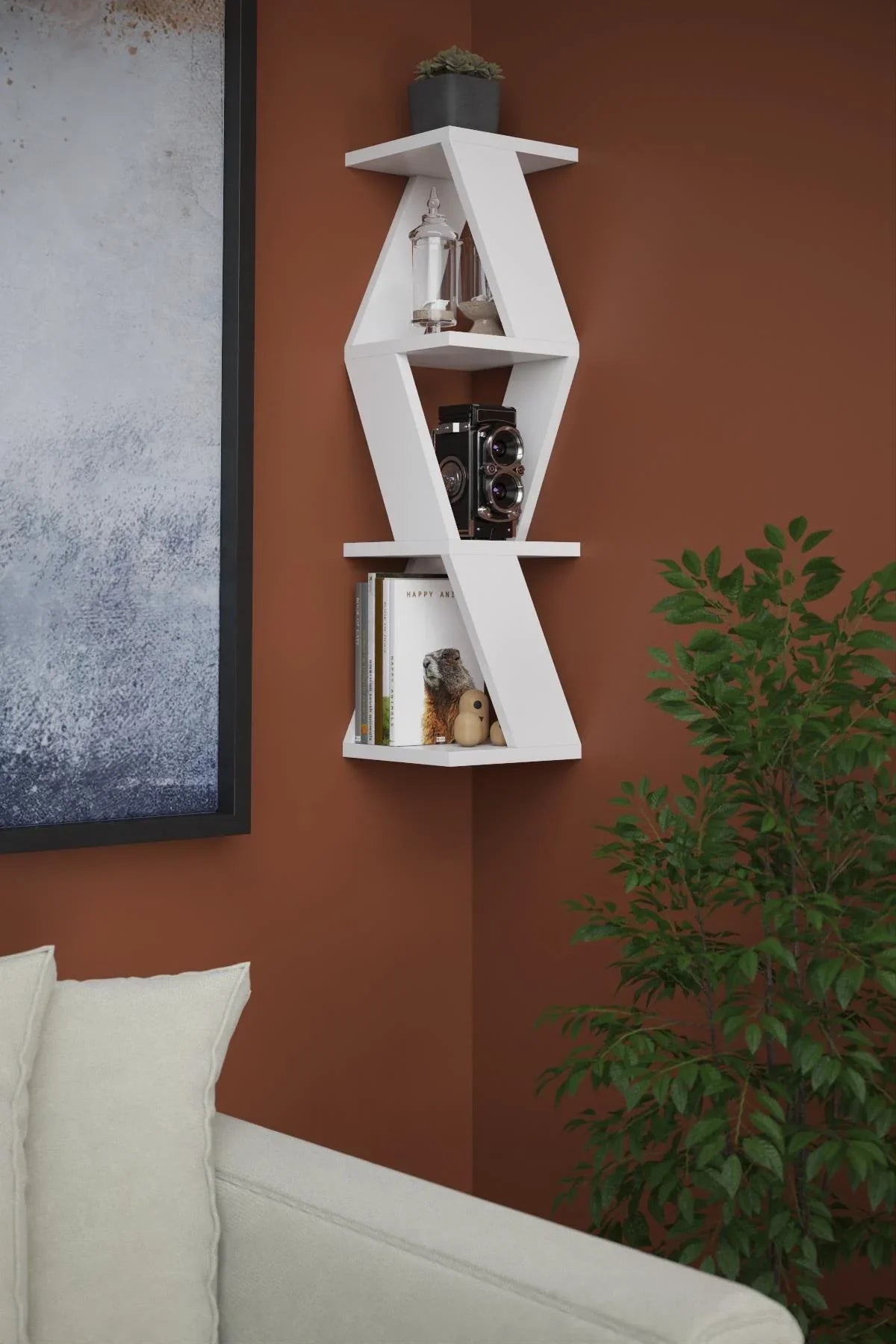 Zena - Blanc & Noyer | Zora Decor